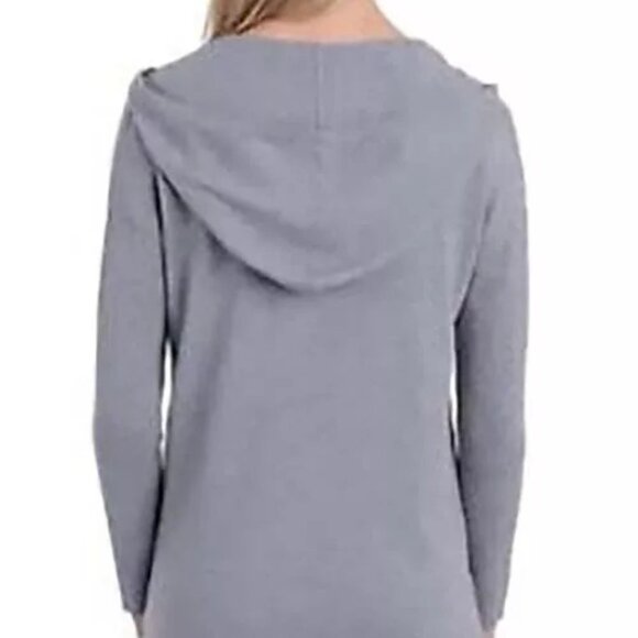 Cyrus Ladies' Drop Shoulder Ribbed Hem Pullover Hoodie MEDIUM HEATHER GREY, S - Picture 2 of 5
